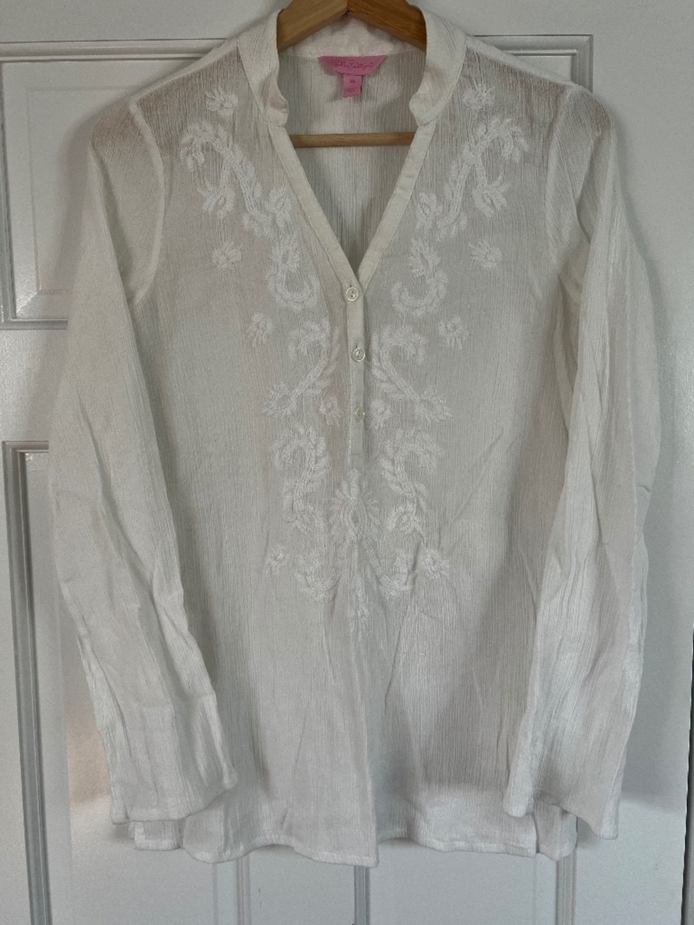 Lilly Pulitzer Embroidered White Tunic XS